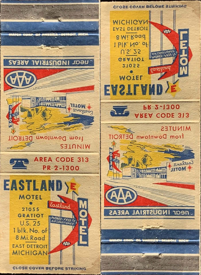 Eastland Motel - Vintage Matchbook (newer photo)